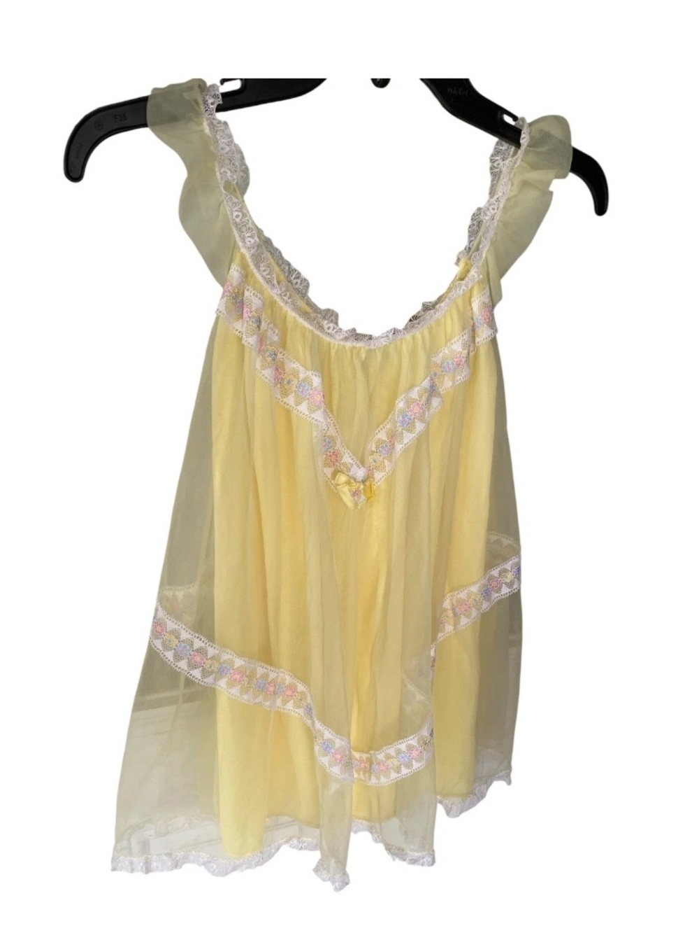 Vintage Baby Doll Lingerie Set NOS RARE Kmart 2 Piece W Tags Yellow Lacey Flower